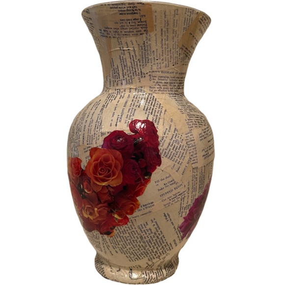 Handmade Decoupage vase by Frances Sheldon Collection. - Picture 2 of 3